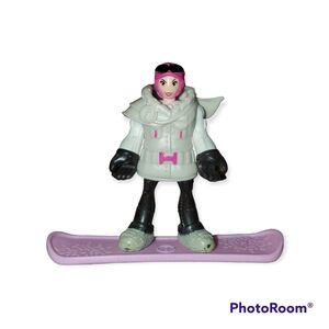 Imaginext Blind Bag Series 4 GIRL SNOWBOARDER figure w/pink snowboard Complete